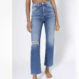 REDONE 70s MID RISE STOVE PIPE IN WORN RICH INDIGO